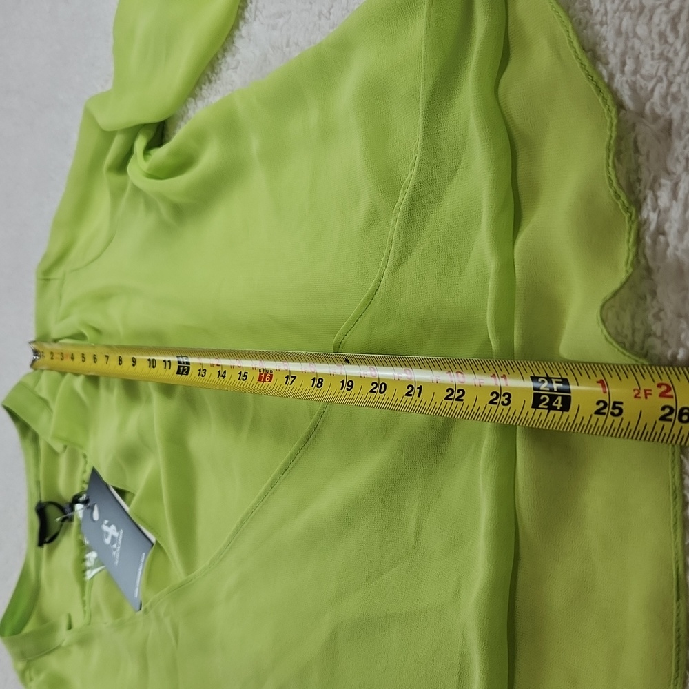 Vibrant Green Sheer Top NWT Size S Alison Sheri - Picture 9 of 11
